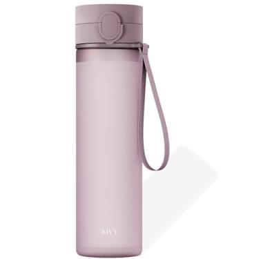 Imagem de KIVY Garrafa de água Tritan com tampa flip 1L – Garrafa de água à prova de vazamento e quebra livre de BPA, segura para bebidas carbonatadas, garrafa esportiva para academia, escritório e uso diário