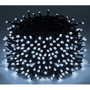 Imagem de Leruckdite Cordão de luzes para ambientes externos, 600 luzes de Natal de LED 3,5 m com controle remoto, 8 modos de iluminação, plugue alimentado para festa de casamento, jardim, árvore, quintal