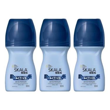 Imagem de Kit C/3 Desodorante Skala Roll-on For Men Active 60ml