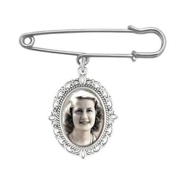 Imagem de Broche Oval De Vidro Com Foto De Pedra Da Lua, Presente Artesanal De L