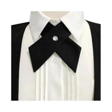 Imagem de Gravata Borboleta Sólida Em Formato De Cruz Para Uniforme Profissional