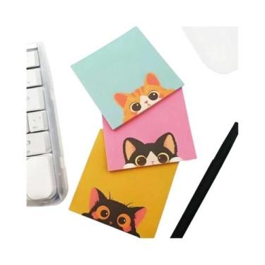 Imagem de Blocos De Notas Adesivas De Animais Fofos 50 Folhas, Bloco De Notas Cr