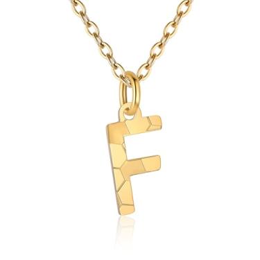 Imagem de RUOOUY Colar feminino com inicial de futebol banhado a ouro 18K, pingente de letra A-Z, joia de futebol, acessórios esportivos, presente de Natal para namorada, filha, Aço inoxidável, Sem Pedra