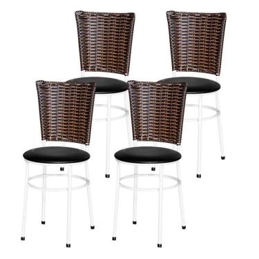 Imagem de 4 Cadeiras Para Mesa Branca Hawai Avelã Cor:preto