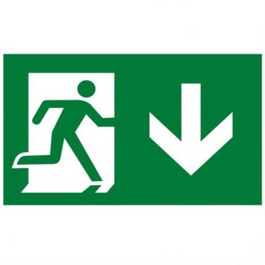 Imagem de Placa de Pvc Fotoluminescente Autoadesiva 15x30 Seta Reta Para Baixo 315 Ao Sinalize Placa Pvc