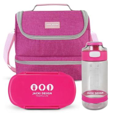 Imagem de Conjunto Lancheira Térmica Com Pote Para Lanche 450ml E Garrafa 550ml Pink