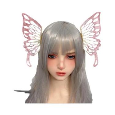 Imagem de Presilha De Cabelo Gótica Lolita Com Asas De Anjo E Demônio, Bordada C