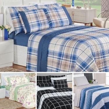 Imagem de cobreleito para cama solteiro com porta travesseiro matelado e dupla f