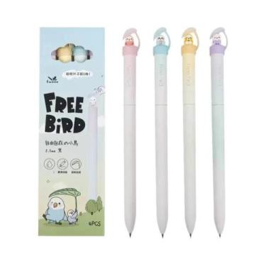 Imagem de Refil De Caneta Gel Com Design De Borboleta Em Gradiente Preto, 4 Peça