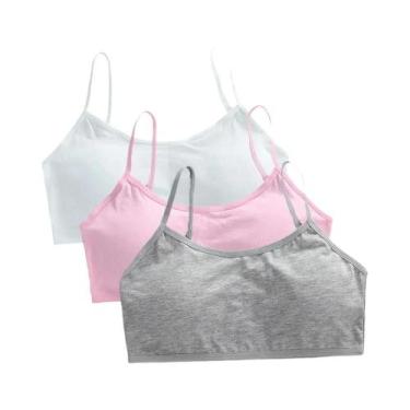 Imagem de Sutiã Esportivo Sem Fio Para Meninas Adolescentes, 3 Peças, Roupa Ínti