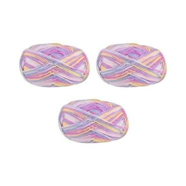 Imagem de Fio Colorido Em Gradiente 150g Algodão Leite Médio Grosso Para Suéter,