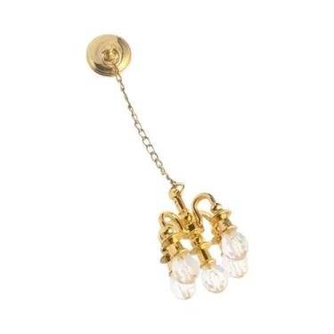Imagem de Lustre Vintage Miniatura Para Casa De Bonecas, Luminária De Teto Escal