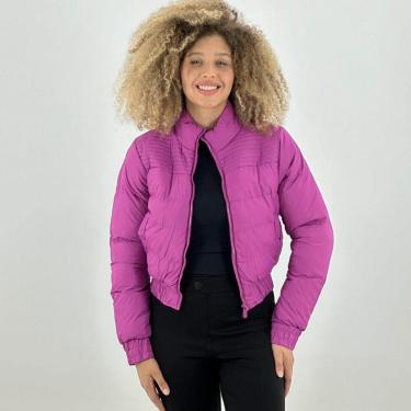 Imagem de Jaqueta Blue Rose Bomber Cropped em Nylon Feminina-Feminino