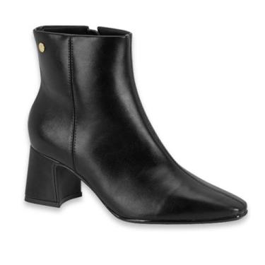 Imagem de Bota Feminina Vizzano Confortavel Cano Curto Salto Bloco Médio Moda Ca