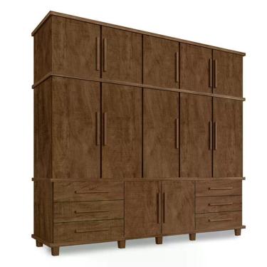 Imagem de Guarda Roupa Casal Londres 12 Portas E 6 Gavetas Malbec - Móveis Luapa