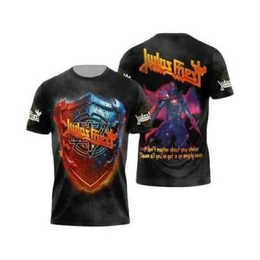 Imagem de Camisetas Masculinas E Femininas Judas Priest Firepower Heavy Metal Ro