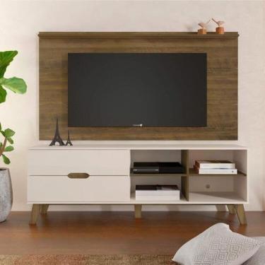 Imagem de Conjunto 2 Peças Painel Slim e Rack Verona com 2 Gavetas com Aberturas
