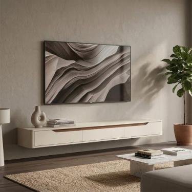 Imagem de Rack Suspenso Slim Curvo 180cm para TV até 65 Moderno Luxo MDP/MDF com