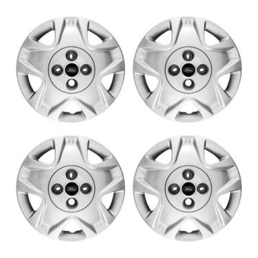 Imagem de Jogo Calota Aro 14 Ford Fiesta Hatch 2011 2012 - 2016 Emblema Resinado