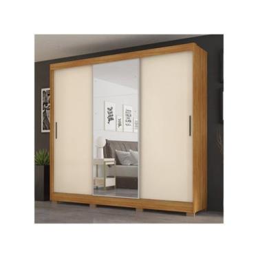 Imagem de Guarda-roupa Casal com Espelho 6 Gavetas 3 Portas de Correr Demobile L