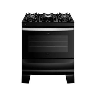 Imagem de Fogão Atlas 5 Bocas Agile Glass Mesa Vidro Automático Preto, Preto, Bi