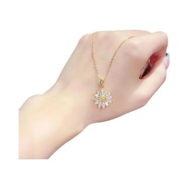 Imagem de Colar Feminino Com Pingente De Cristal De Zircônia Banhado a Ouro 18K,