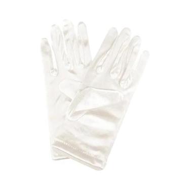 Imagem de Luvas De Noiva Longas Em Cetim Branco Marfim Para Mulheres, Luvas De D