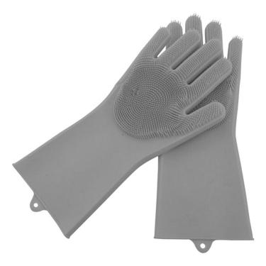 Imagem de Par de Luvas de Silicone de Grau Alimentício para Limpeza Antiaderente Flexível para Co...