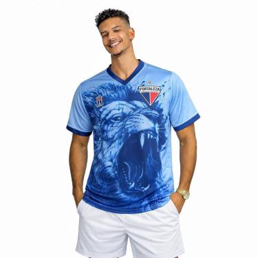 Imagem de Camiseta do Fortaleza Leão Feroz  Celeste Oficial-Masculino