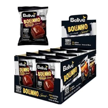 Imagem de Bolinho Chocolate Com Cobertura Sem Açúcar Sem Leite Belive - Caixa 10