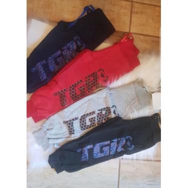 Imagem de Calça Moletom Masculina Infantil - Tigor, Preto, 8