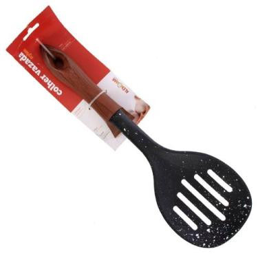 Imagem de Escumadeira Vazada Nylon Cabo Resistente 34cm - Genérica