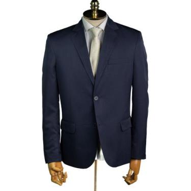 Imagem de Terno masculino em estilo casual tecido Microfibra- cor azul marinho -