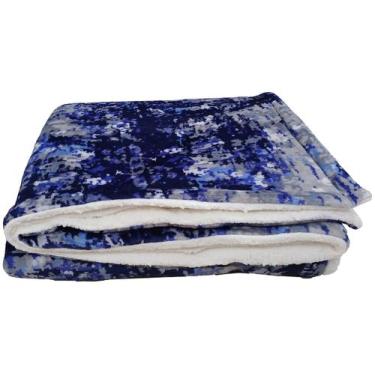 Imagem de Cobertor Jolitex com Sherpa Casal Quixote Azul, Azul, Casal