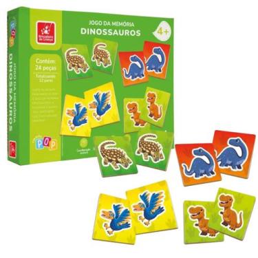 Imagem de Jogo da Memoria em Madeira Dinossauros 24PCS - Brincadeira de Criança