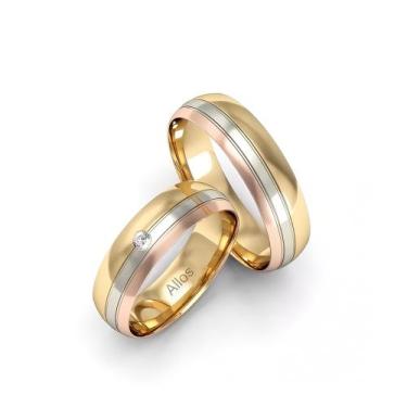 Imagem de Par de aliança Ring em ouro 18k - anatômico - 5.5mm - 14g - Allos Joal