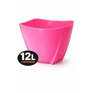 Imagem de Champanheira Rosa12L Polipropileno Balde de Gelo Cachepô Utensílios Fe