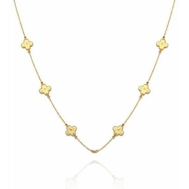 Imagem de Colar Choker Trevos Feminino Banhado a Ouro 18k - WORK SEMIJOIAS