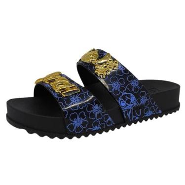 Imagem de Chinelo Slide Calce Facil Passeio Moderno Zaxy Disney Pop, Preto, Dour