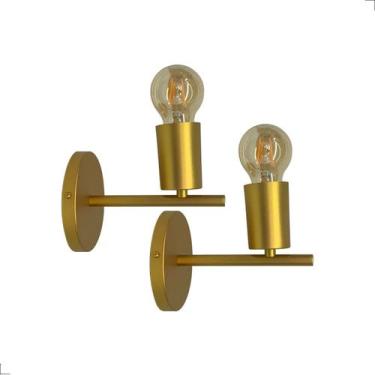Imagem de Kit 2 Arandelas Cuco Alumínio 1XE27 - Lucce Luz Iuminação, dourado