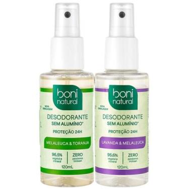 Imagem de Kit 2 Desodorantes Spray Boni Natural Sem Aluminio Vegano 24h Melaleuc