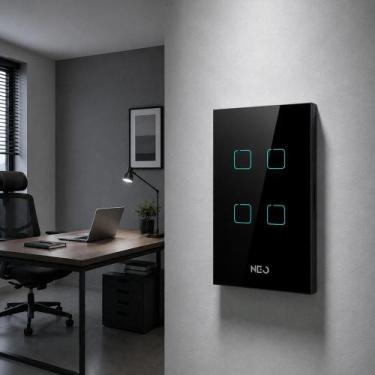 Imagem de Interruptor Inteligente Smart Zigbee Alexa google 4 Botões 4x4 Bivolt 