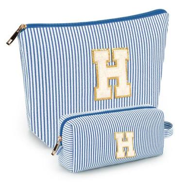 Imagem de Conjunto de bolsa de maquiagem mibasies Blue H para mulheres e meninas