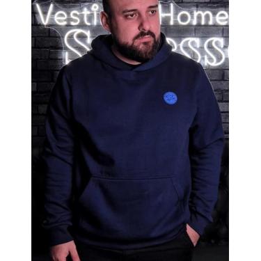 Imagem de Blusa Moletom King&Joe C/ Capuz Logo Circular Marinho Cor:MarinhoTaman
