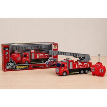 Imagem de Brinquedo Carro Bombeiro Controle Remoto Infantil Com Escada DM TOYS