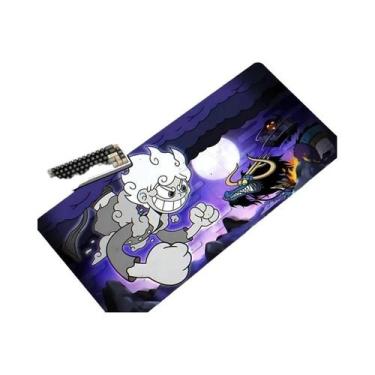 Imagem de Mouse Pad De Borracha Preto E Branco Antiderrapante Luffy Para PC E La