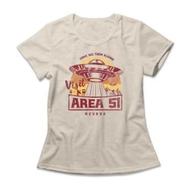 Imagem de Camiseta Feminina Visit Area 51 - Studio Geek, 2P, Mescla banana