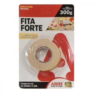Imagem de Fita Dupla Face Adere Forte Espuma Branca Decoracao Artesanato 12Mm X 