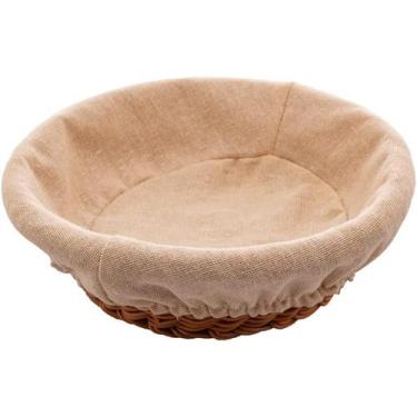 Imagem de Cesta Para Pão Fruta Pequenique Redonda Com Forro Mesa Café - Lyor