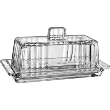 Imagem de Manteigueira Home&Co 9x20x9cm Vidro Transparente para Mesa Posta Janta